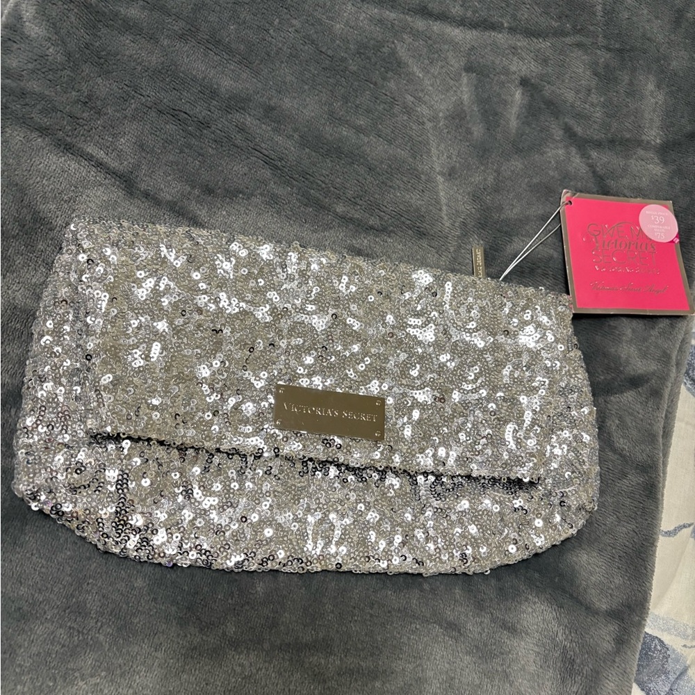 Victoria's Secret Silver Sequin Clutch